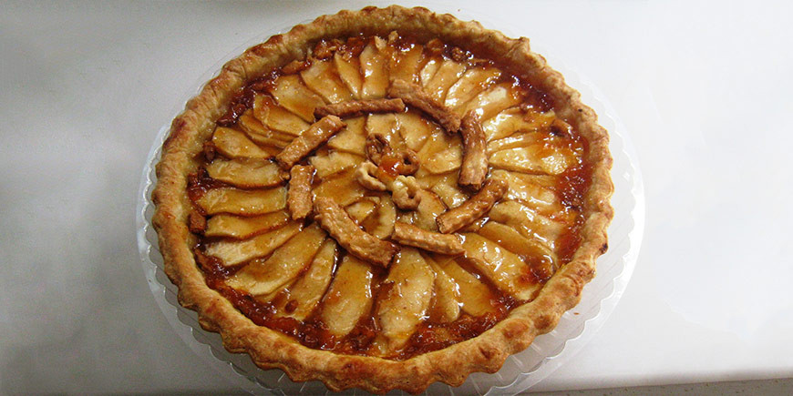 Receta: Tarta de manzana con mermelada de melocotón